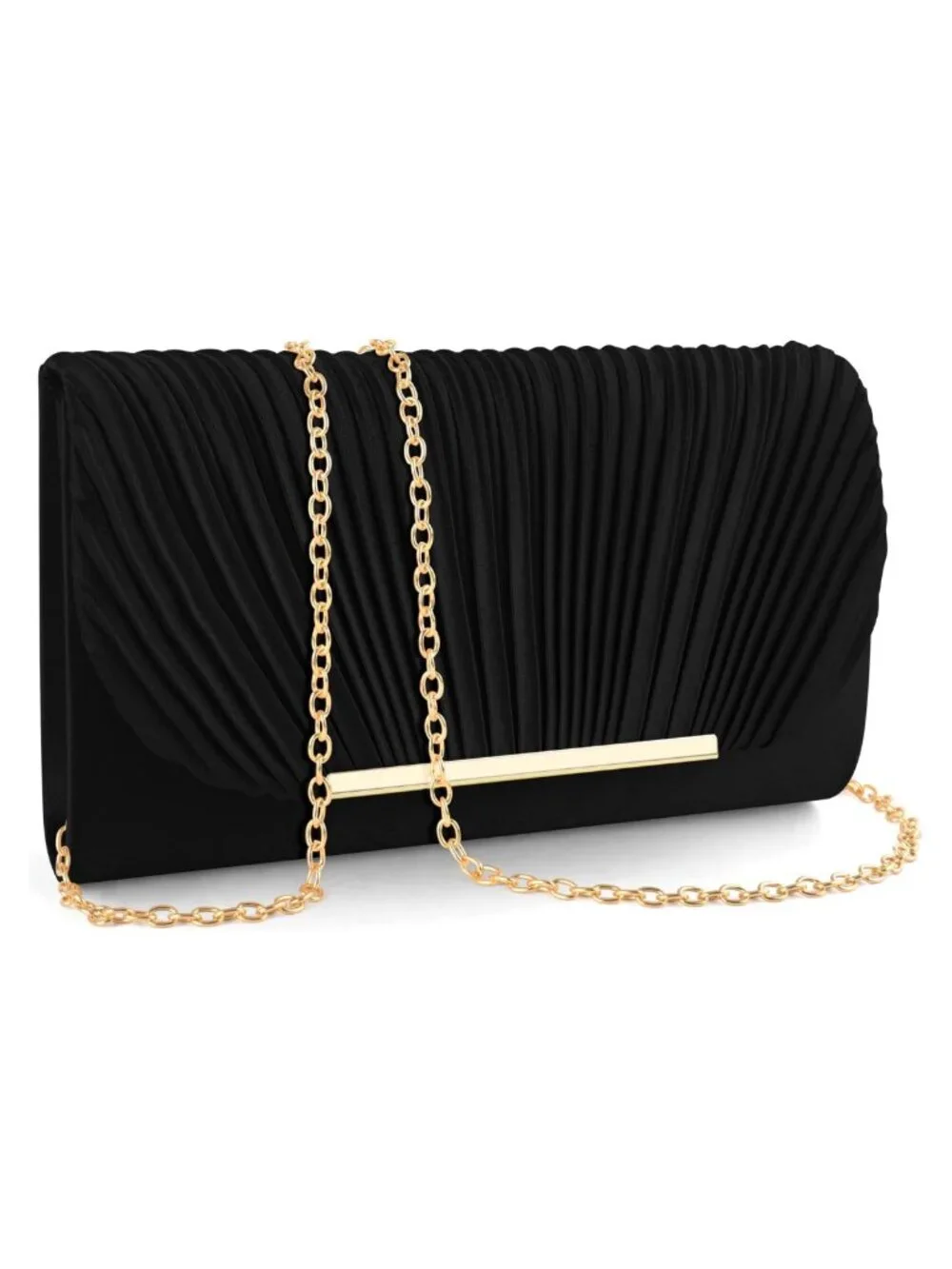 Milan Cloth Evening Clutch Crossbody Shoulder Bag with Chain